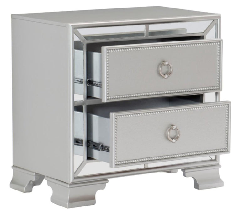 Homelegance Avondale Nightstand in Silver 1646-4