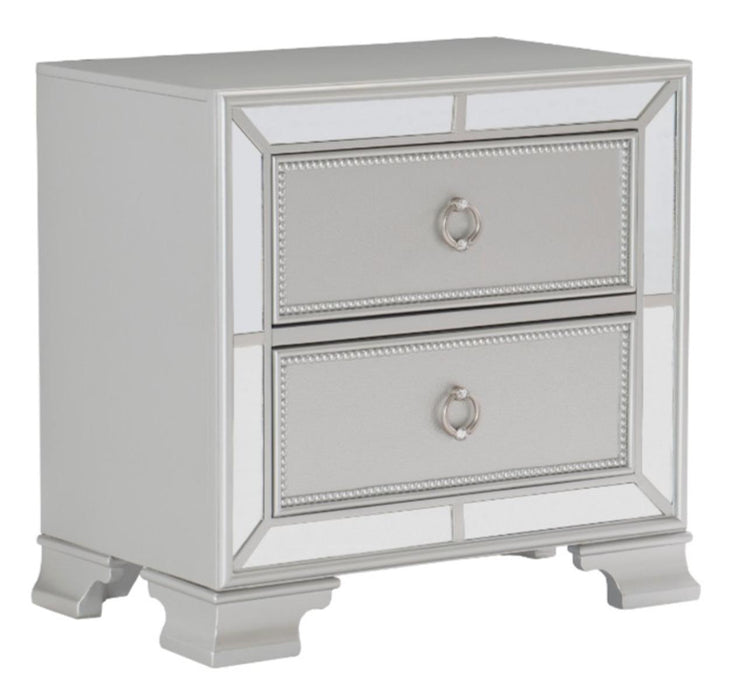 Homelegance Avondale Nightstand in Silver 1646-4