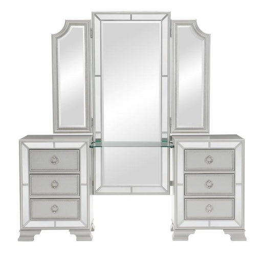 Homelegance Avondale Vanity Dresser with Mirror in Silver 1646-15 image