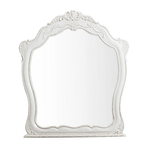 Cinderella Mirror in Antique White with Grey Rub-Through image