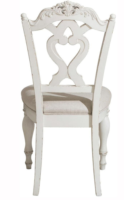 Homelegance Cinderella Chair in Antique White with Grey Rub-Through