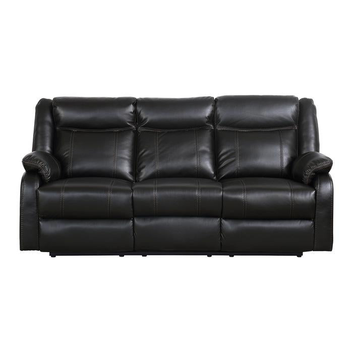 Homelegance Furniture Jude Double Glider Recliner Sofa in Black 8201BLK-3 image