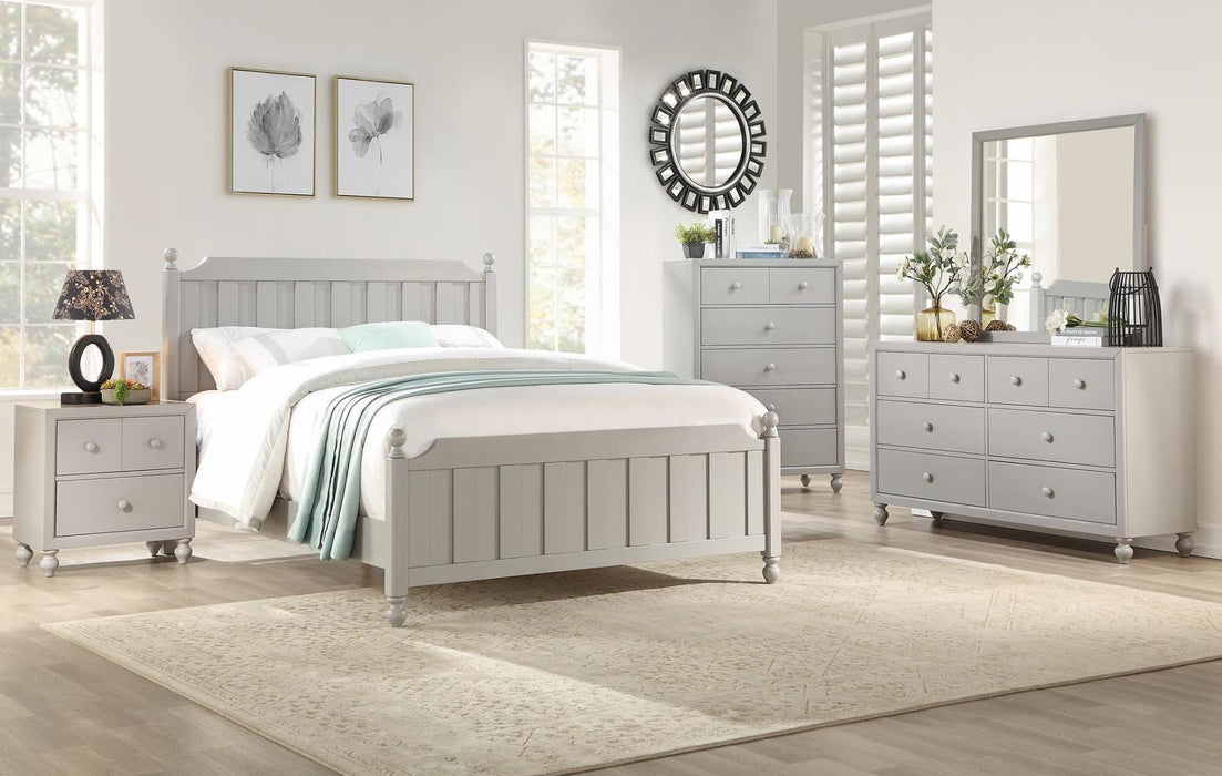 Wellsummer Queen Panel Bed in Gray 1803GY-1*