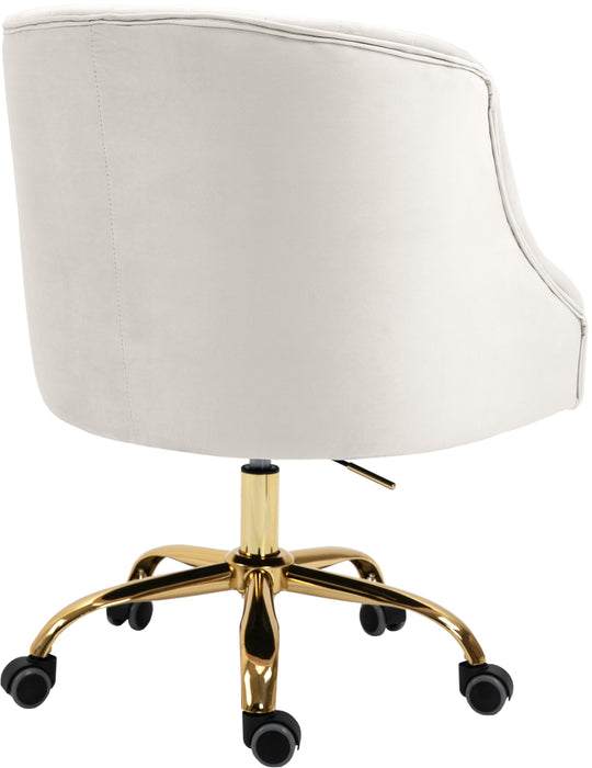 Arden Cream Velvet Office Chair