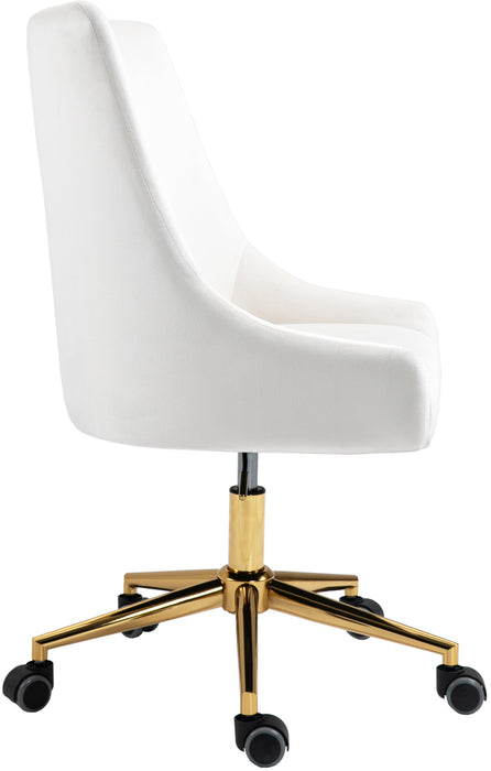 Karina Cream Velvet Office Chair