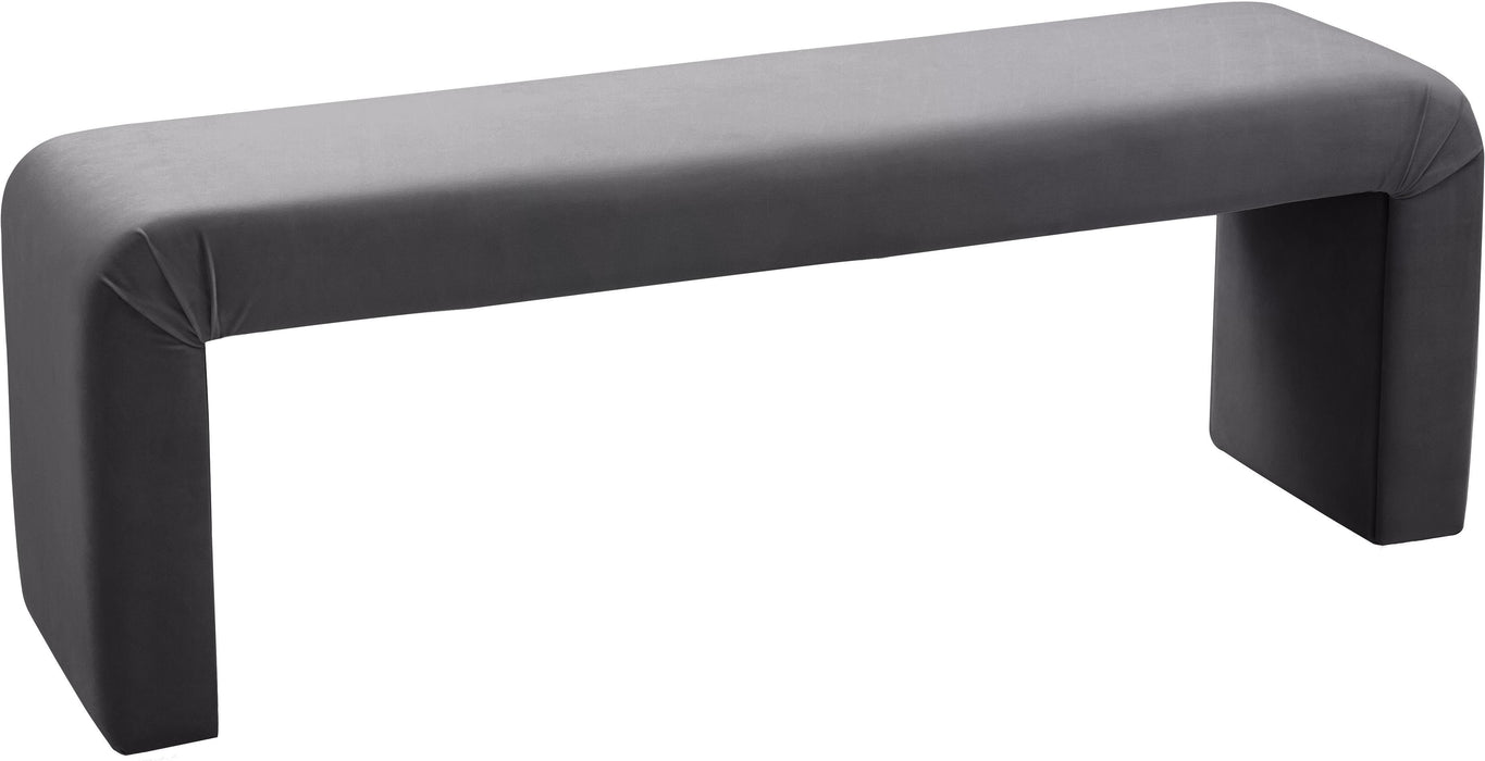 Minimalist Grey Velvet Bench image