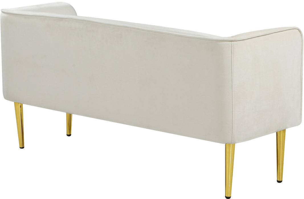 Audrey Cream Velvet Bench