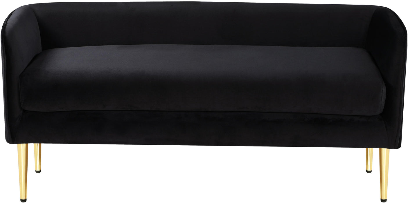 Audrey Black Velvet Bench