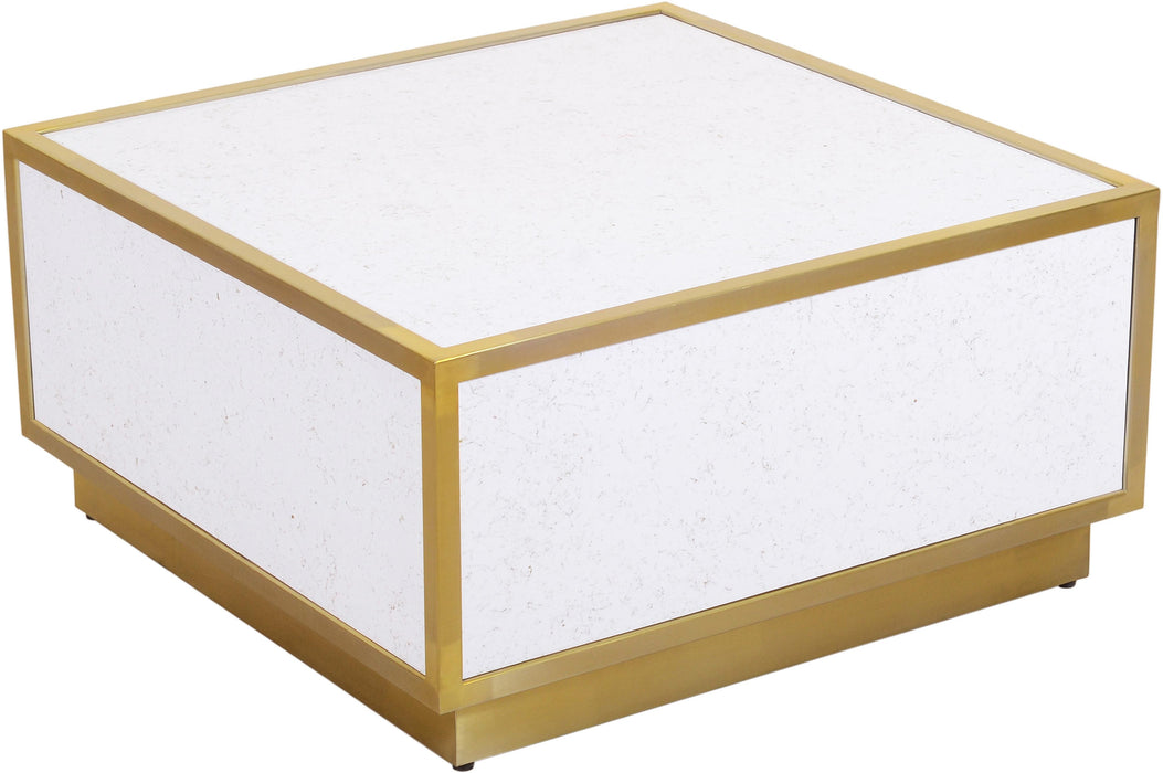 Glitz White Faux Marble Coffee Table image