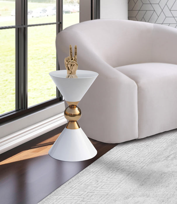 Malia White / Gold End Table