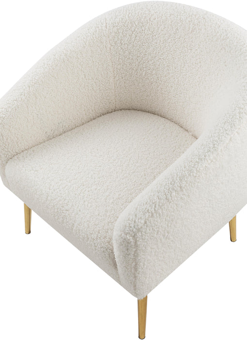 Barlow White Faux Sheepskin Fur Accent Chair