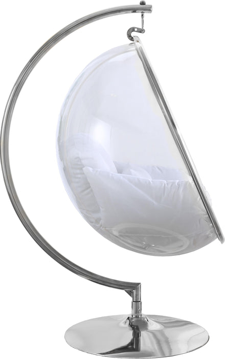 Luna White Durable Fabric Acrylic Swing Chair