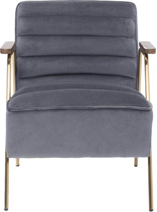 Woodford Grey Velvet Accent Chair