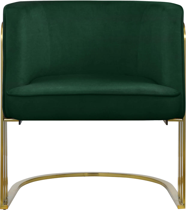 Rays Green Velvet Accent Chair