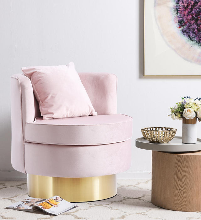 Kendra Pink Velvet Accent Chair