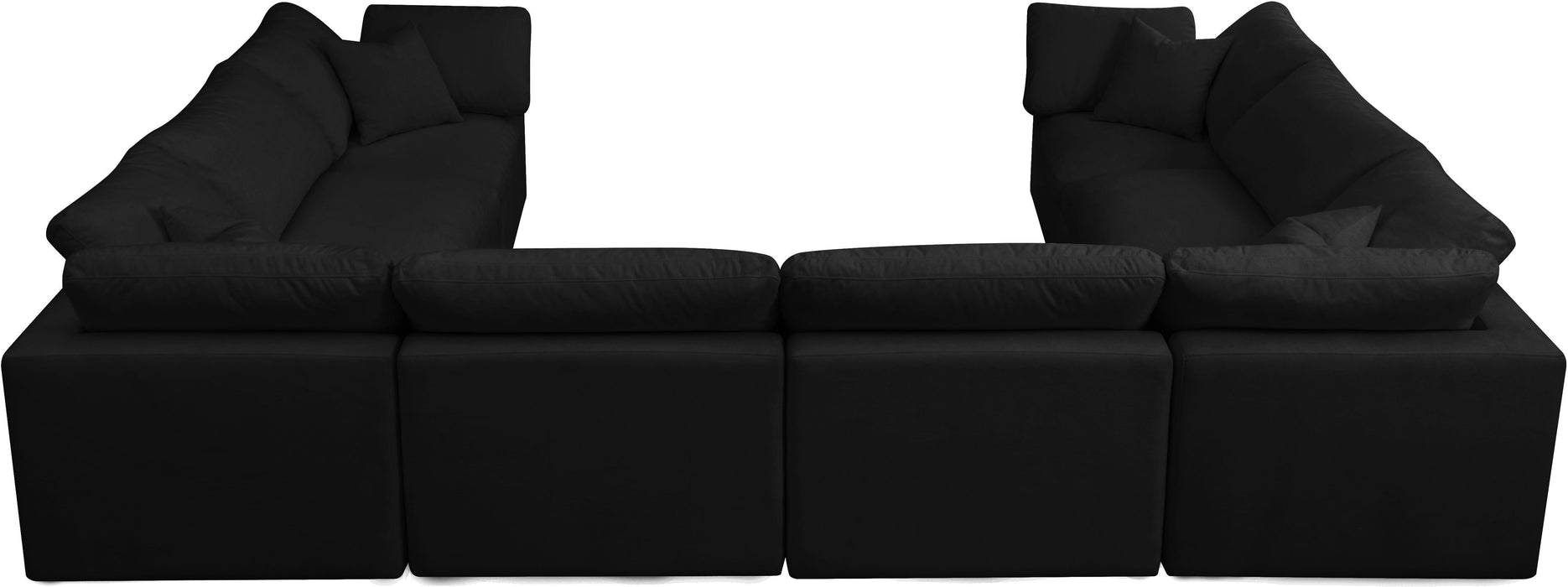 Plush Black Velvet Standard Cloud Modular Sectional