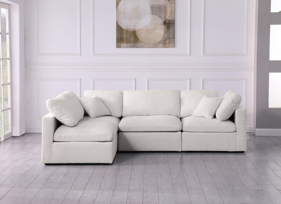 Plush Cream Velvet Standard Cloud Modular Sectional