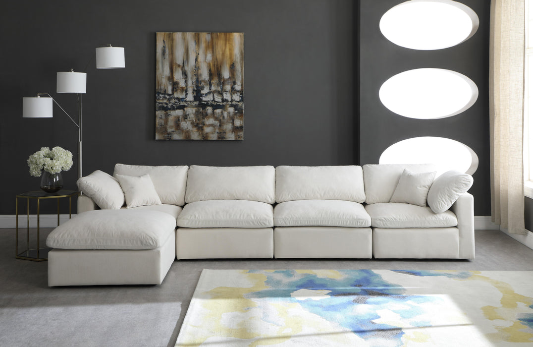 Plush Cream Velvet Standard Cloud Modular Sectional