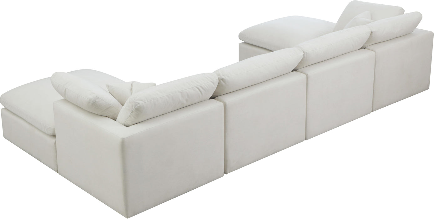 Plush Cream Velvet Standard Cloud Modular Sectional