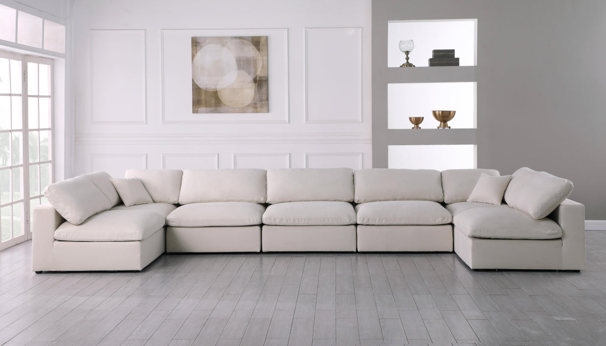 Serene Cream Linen Fabric Deluxe Cloud Modular Sectional - US Furniture & Mattress (Waterbury,CT)*