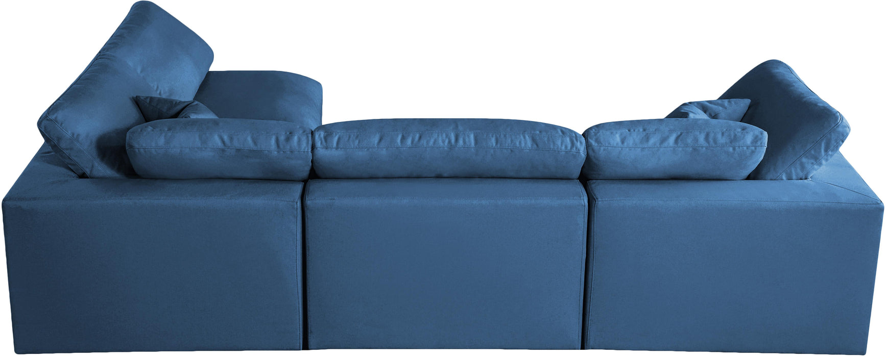 Plush Navy Velvet Standard Cloud Modular Sectional