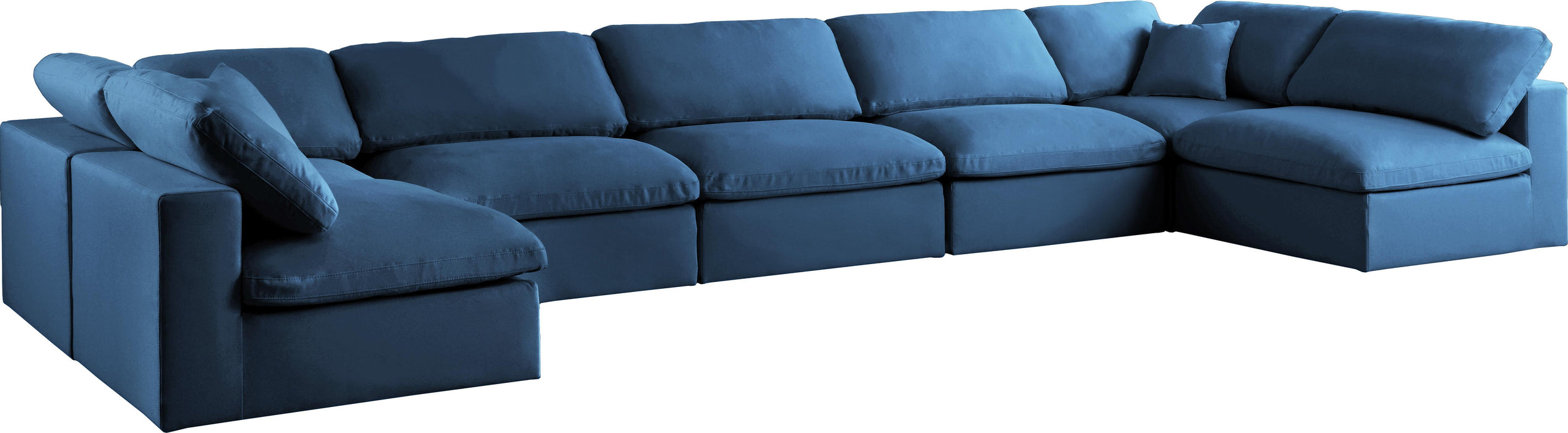 Plush Navy Velvet Standard Cloud Modular Sectional