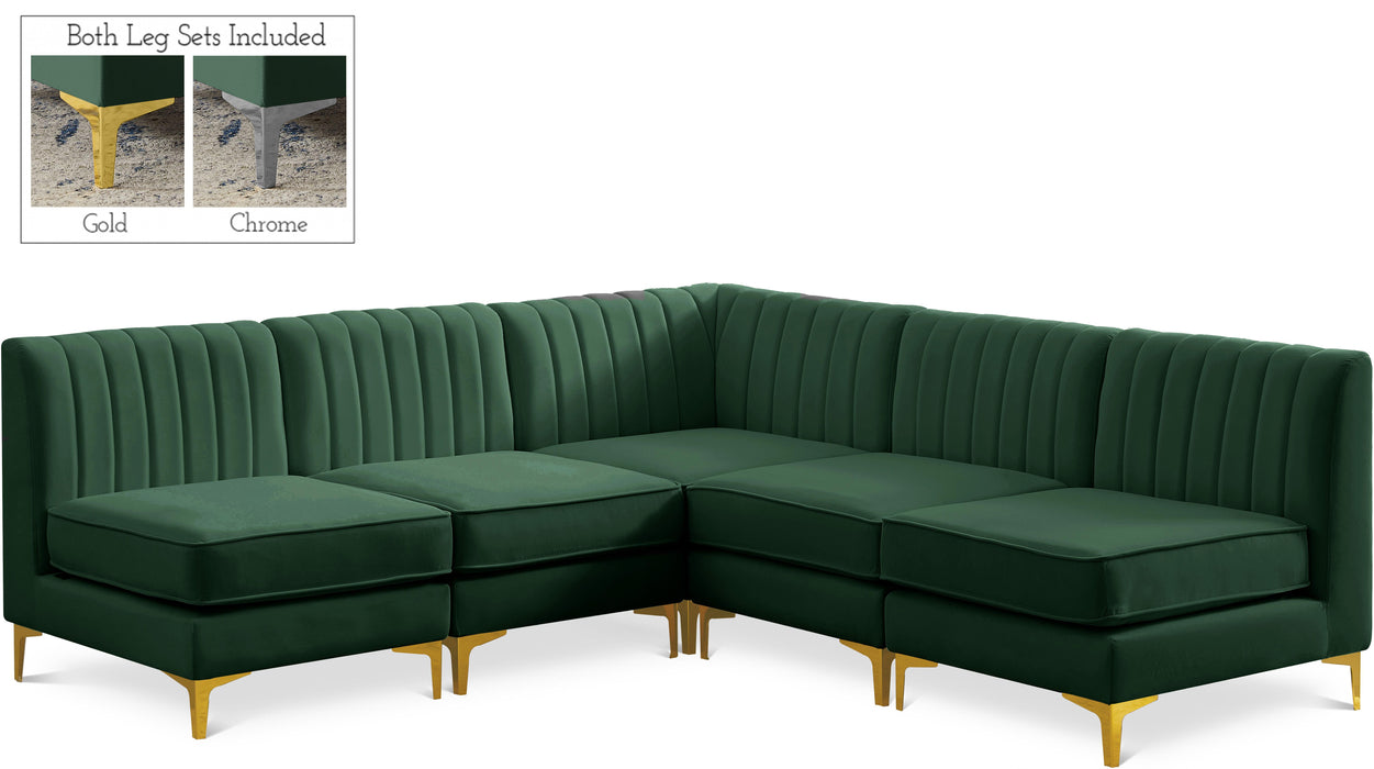 Alina Green Velvet Modular Sectional