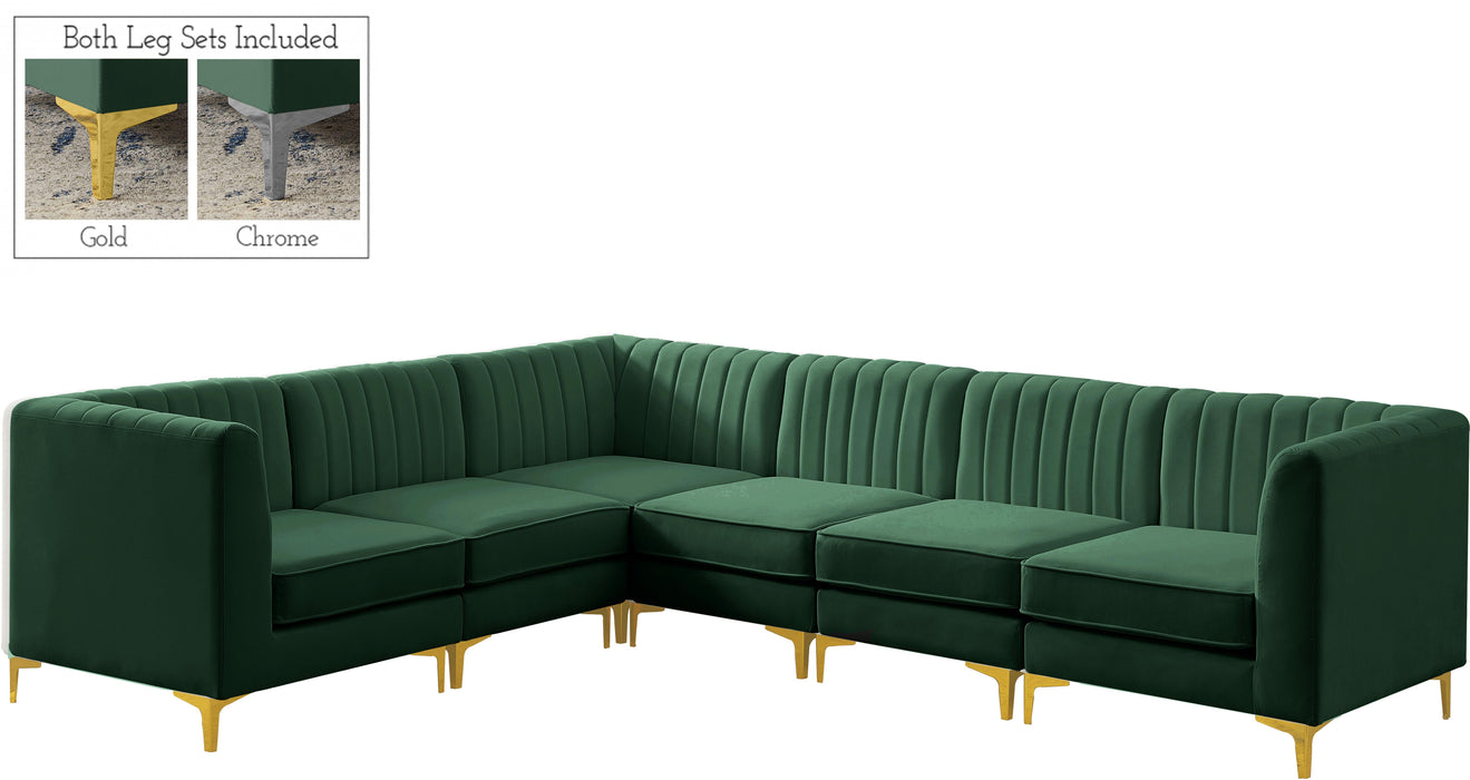 Alina Green Velvet Modular Sectional