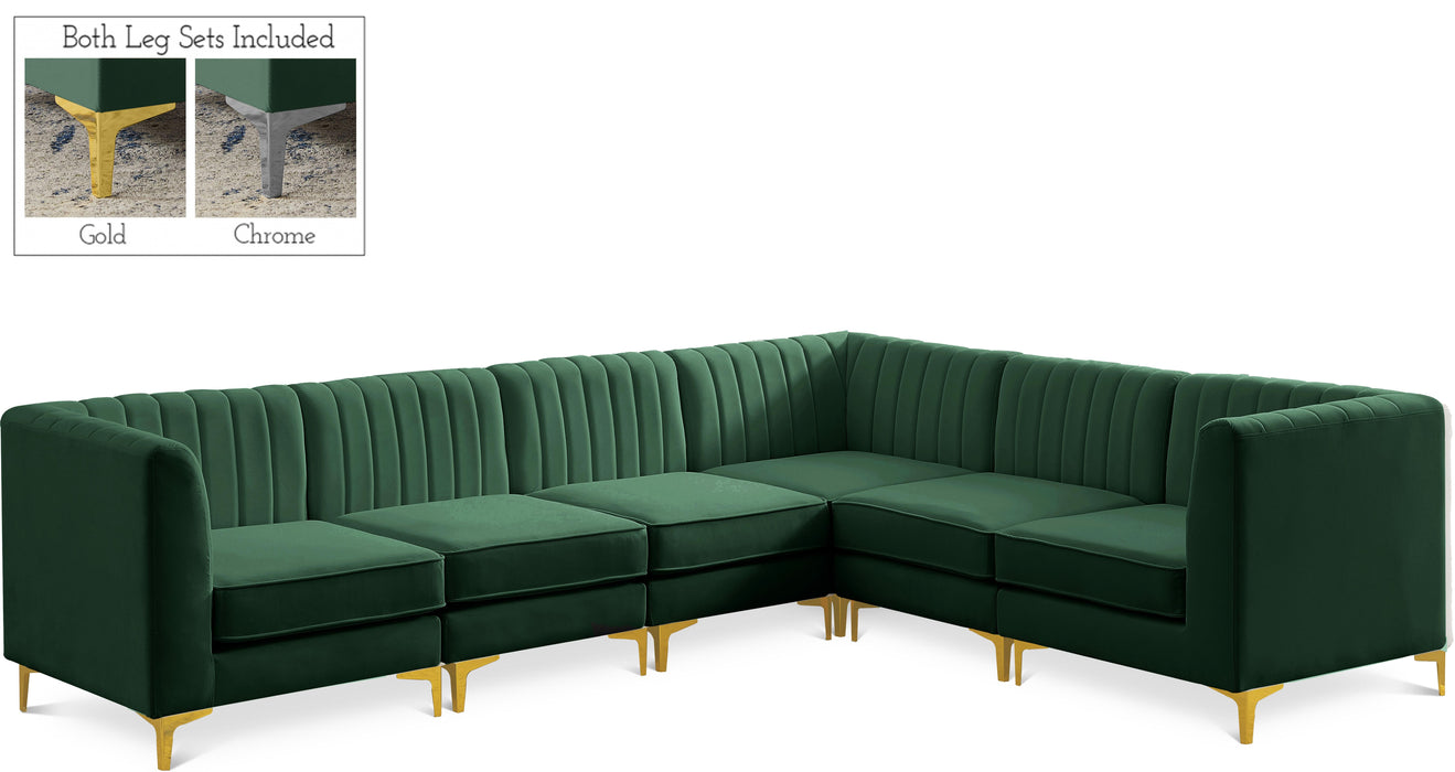 Alina Green Velvet Modular Sectional