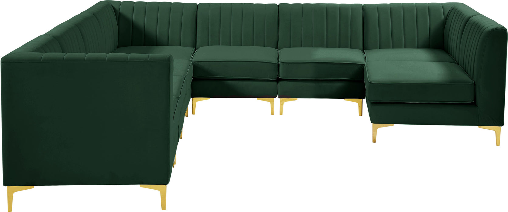 Alina Green Velvet Modular Sectional