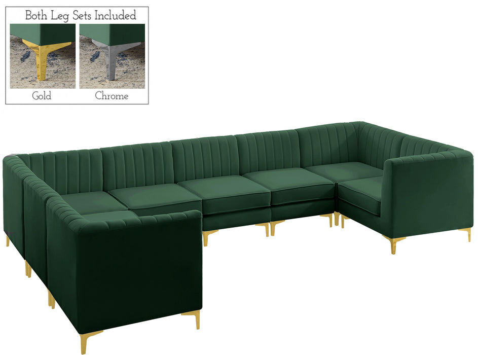 Alina Green Velvet Modular Sectional