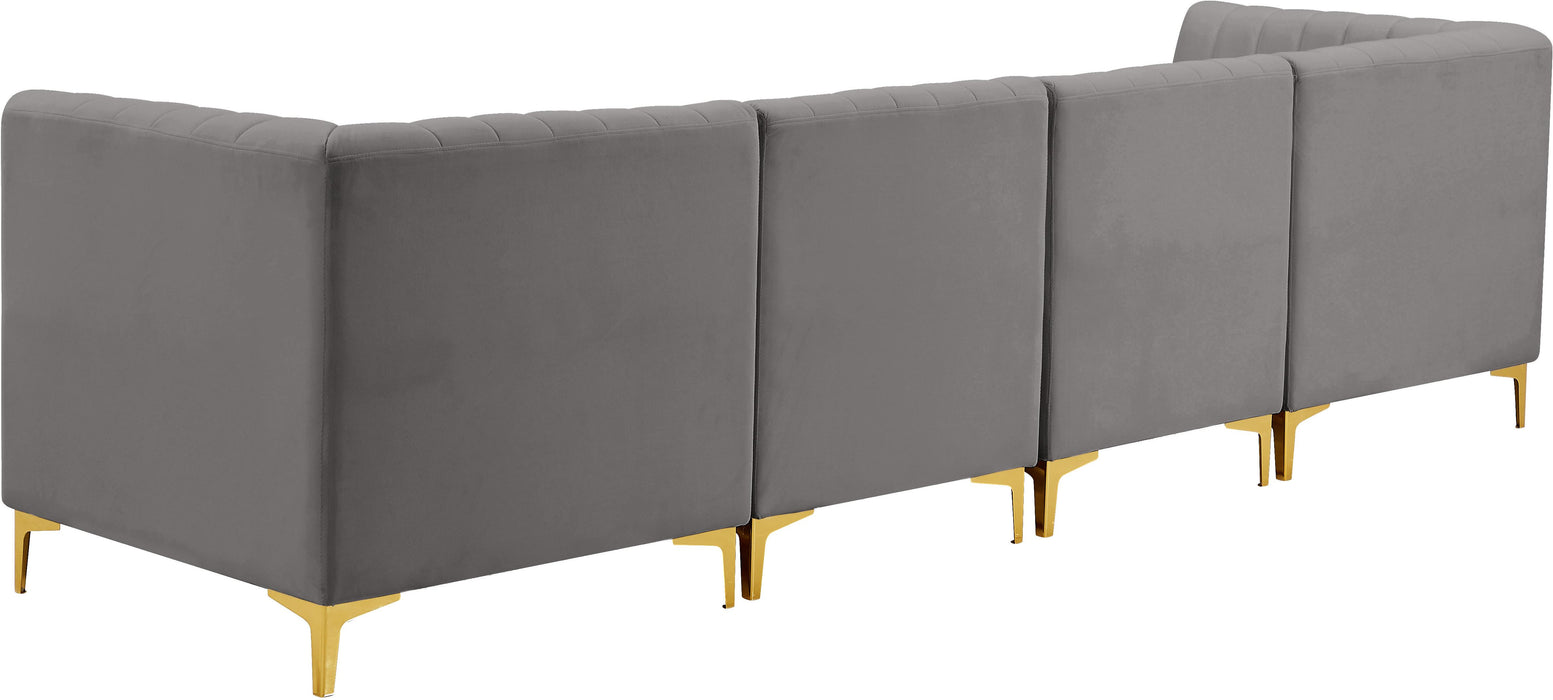 Alina Grey Velvet Modular Sofa