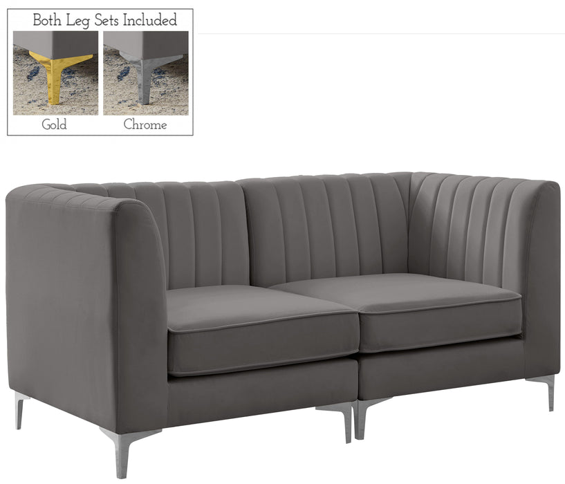 Alina Grey Velvet Modular Sofa