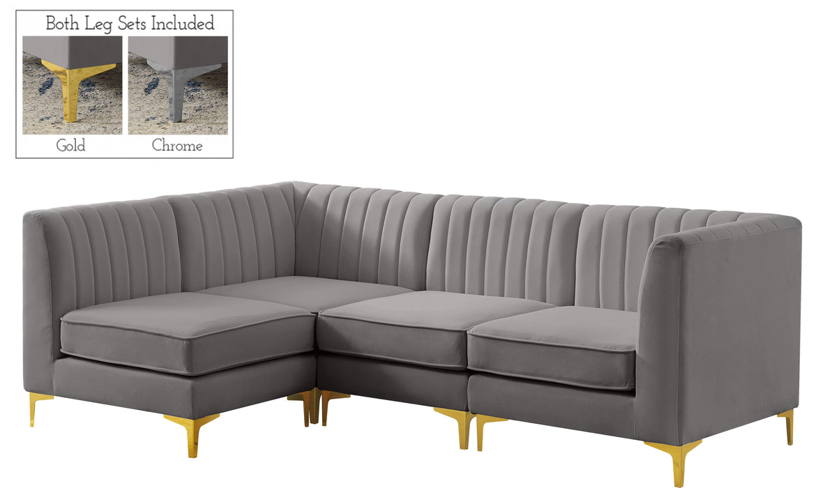 Alina Grey Velvet Modular Sectional