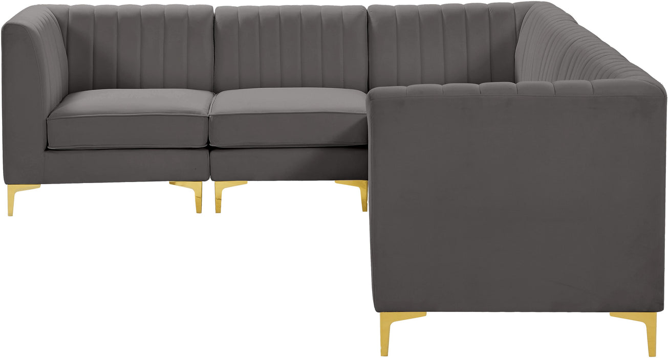 Alina Grey Velvet Modular Sectional