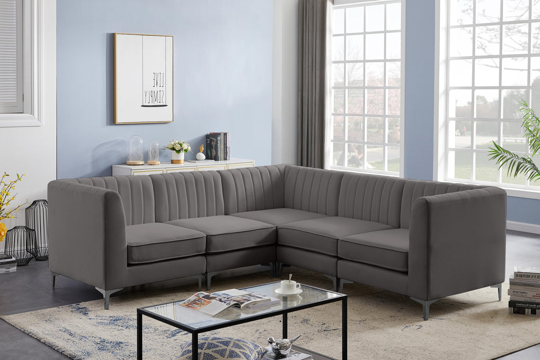 Alina Grey Velvet Modular Sectional