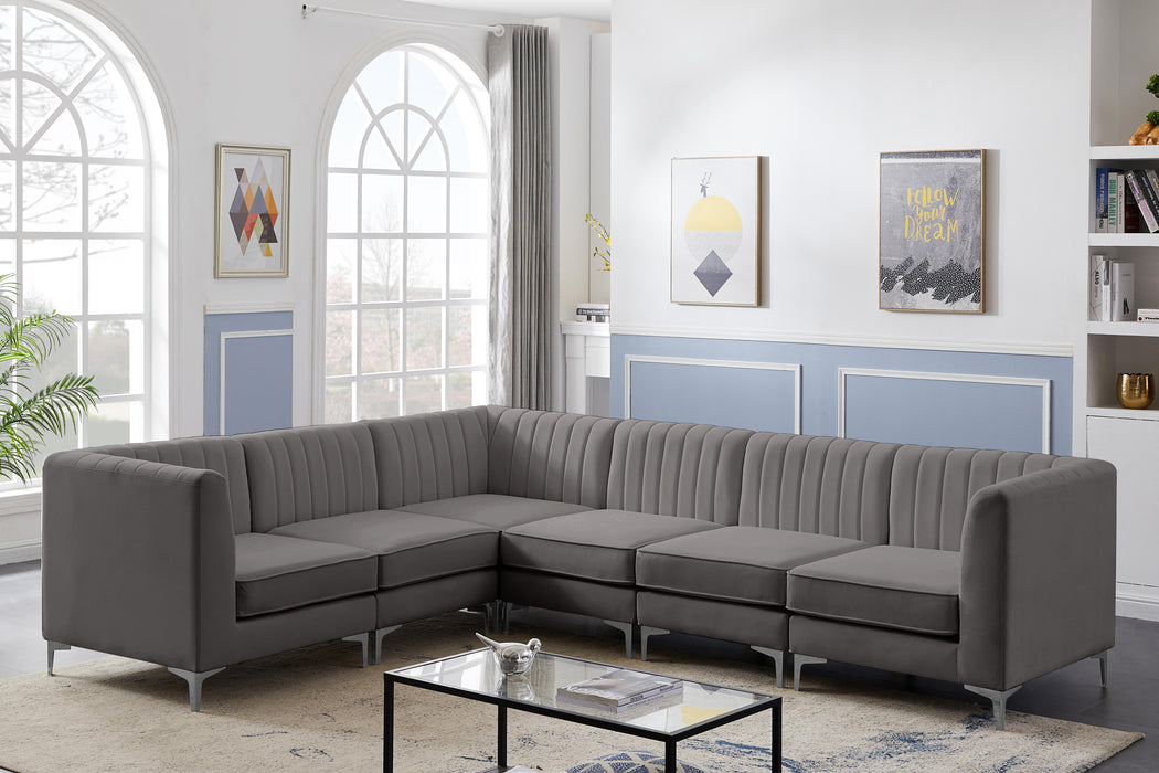 Alina Grey Velvet Modular Sectional