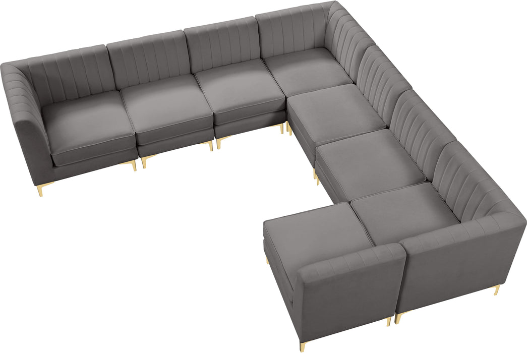 Alina Grey Velvet Modular Sectional