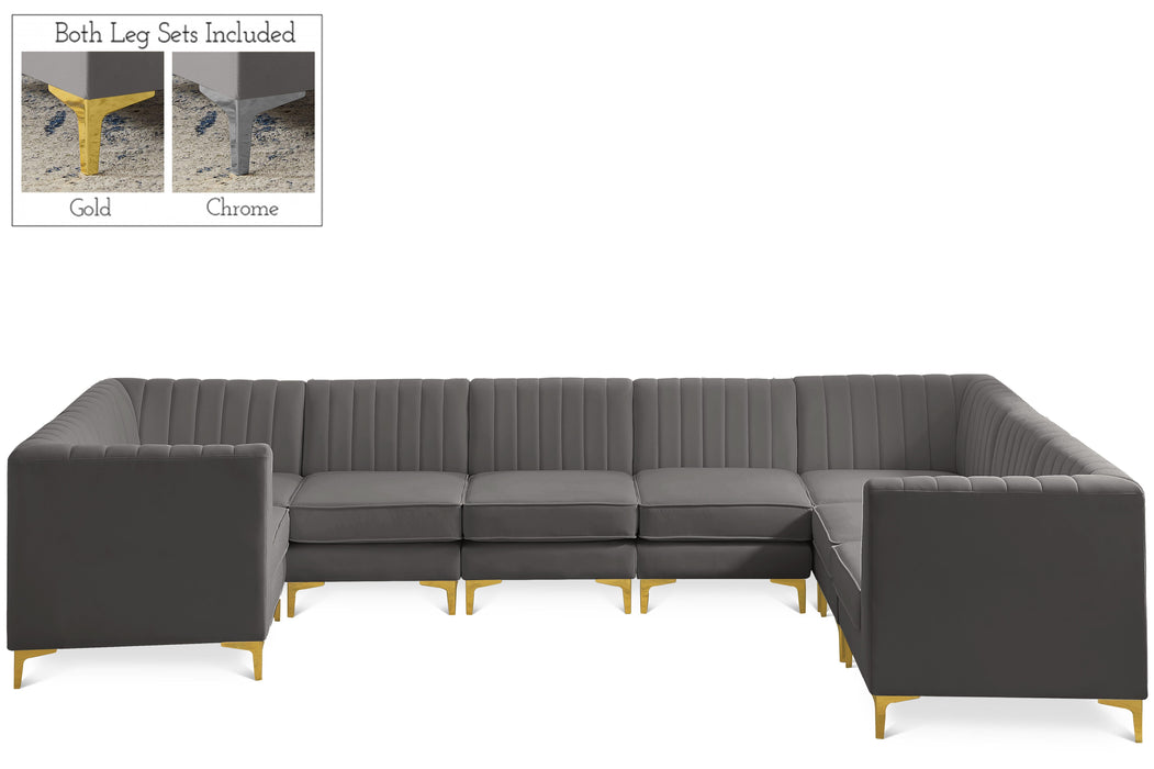 Alina Grey Velvet Modular Sectional