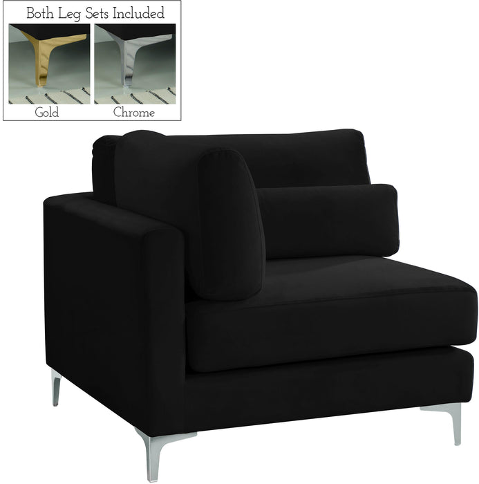 Julia Black Velvet Modular Corner Chair