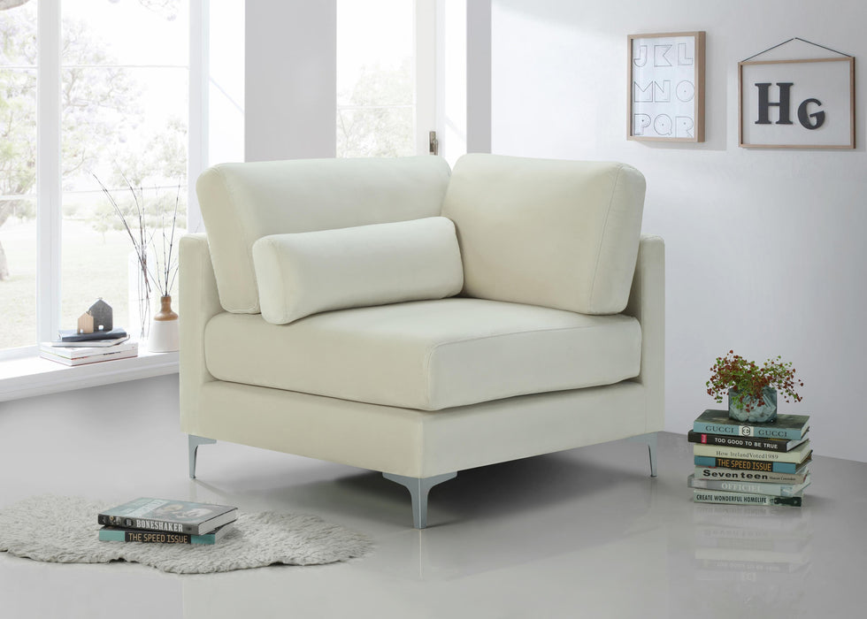 Julia Cream Velvet Modular Corner Chair