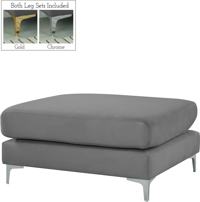 Julia Grey Velvet Modular Ottoman