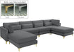 Julia Grey Velvet Modular Sectional (6 Boxes) - US Furniture & Mattress (Waterbury,CT)*