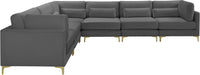 Julia Grey Velvet Modular Sectional (6 Boxes) - US Furniture & Mattress (Waterbury,CT)*