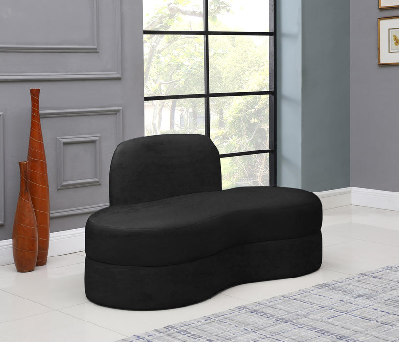 Mitzy Black Velvet Loveseat