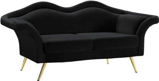 Lips Black Velvet Loveseat image