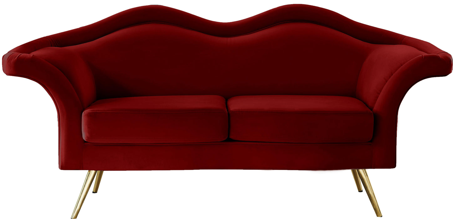 Lips Red Velvet Loveseat