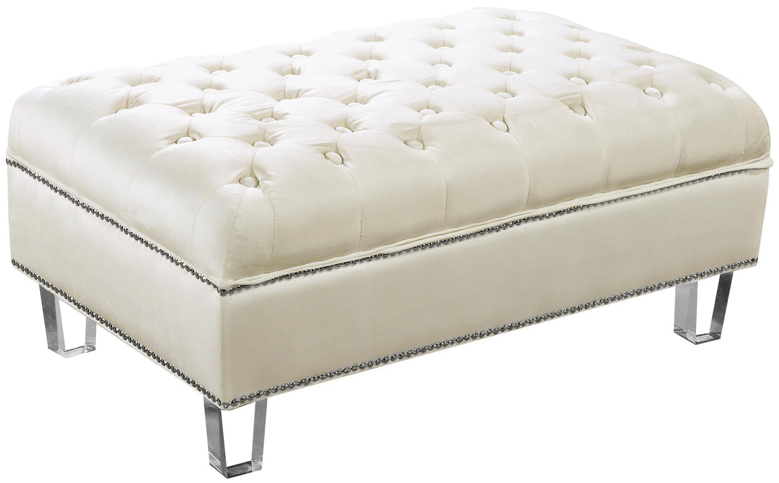 Lucas Cream Velvet Ottoman image