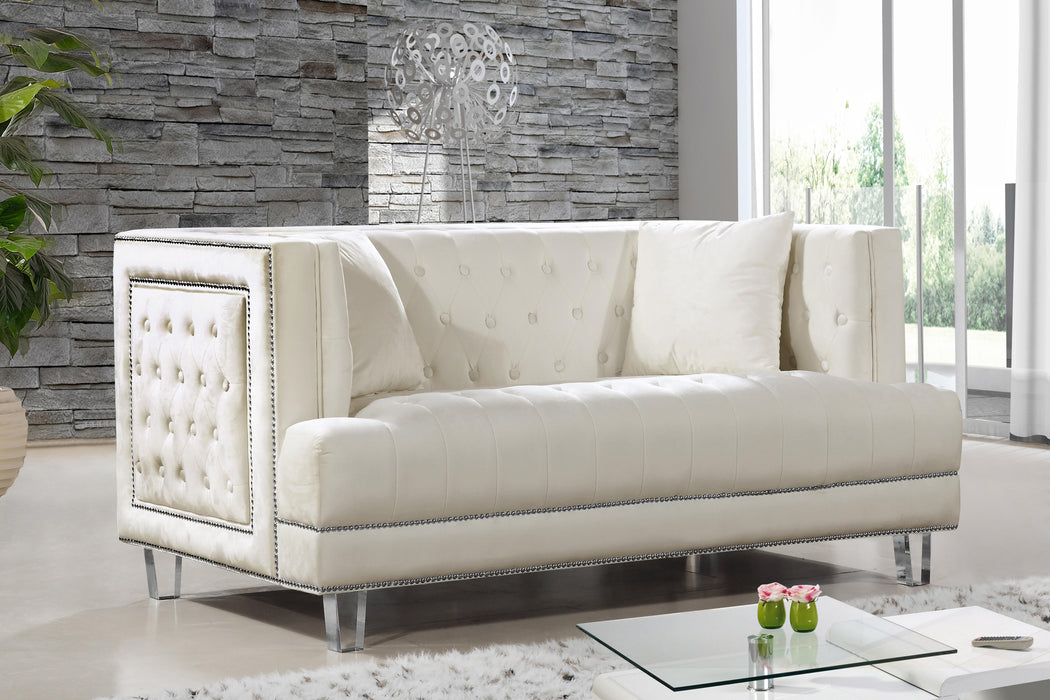 Lucas Cream Velvet Loveseat