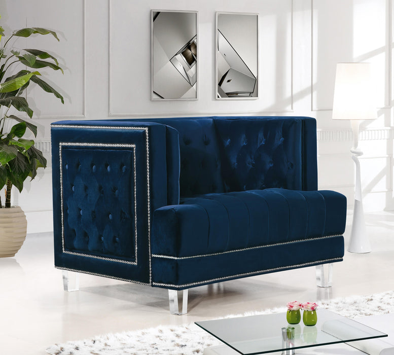 Lucas Navy Velvet Chair